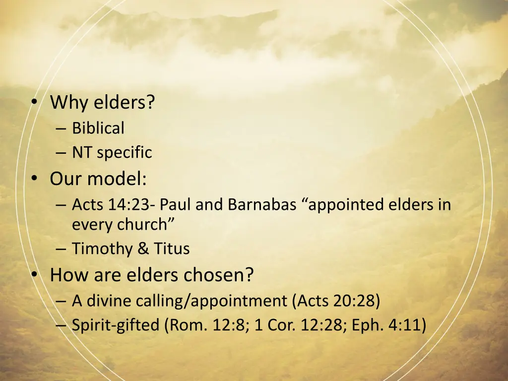 why elders biblical nt specific our model acts