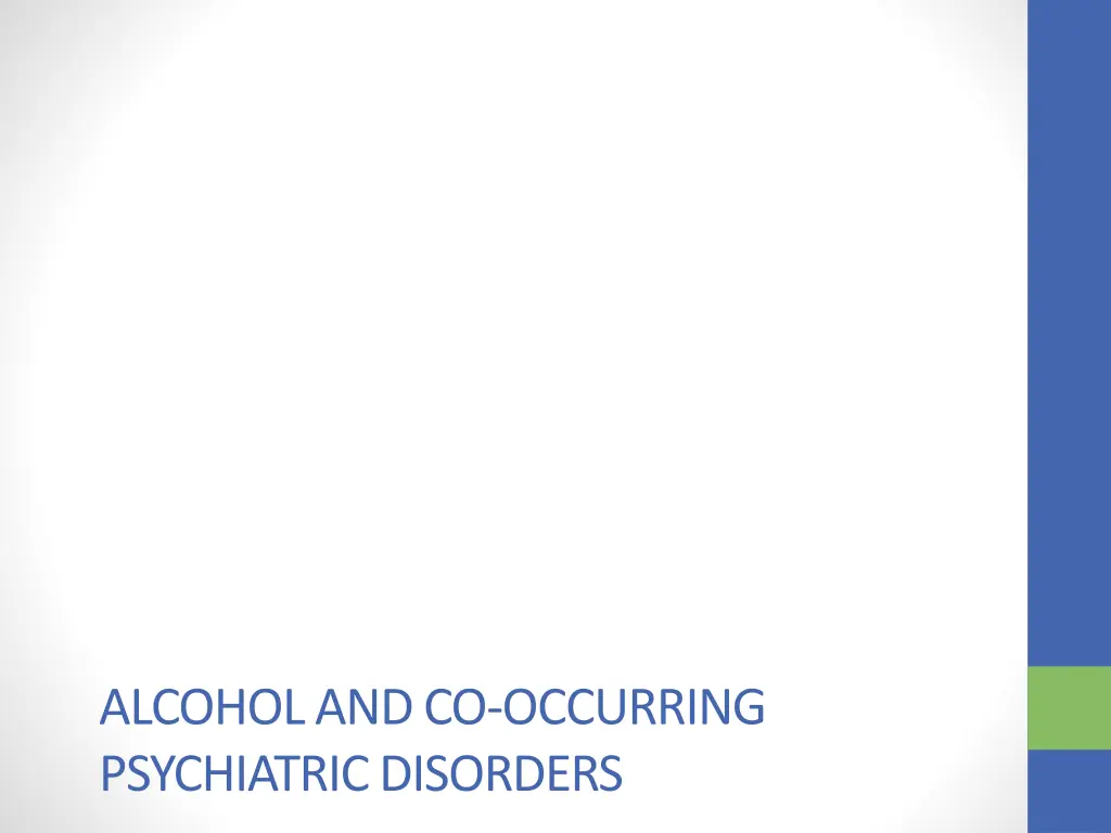 alcohol and co occurring psychiatric disorders