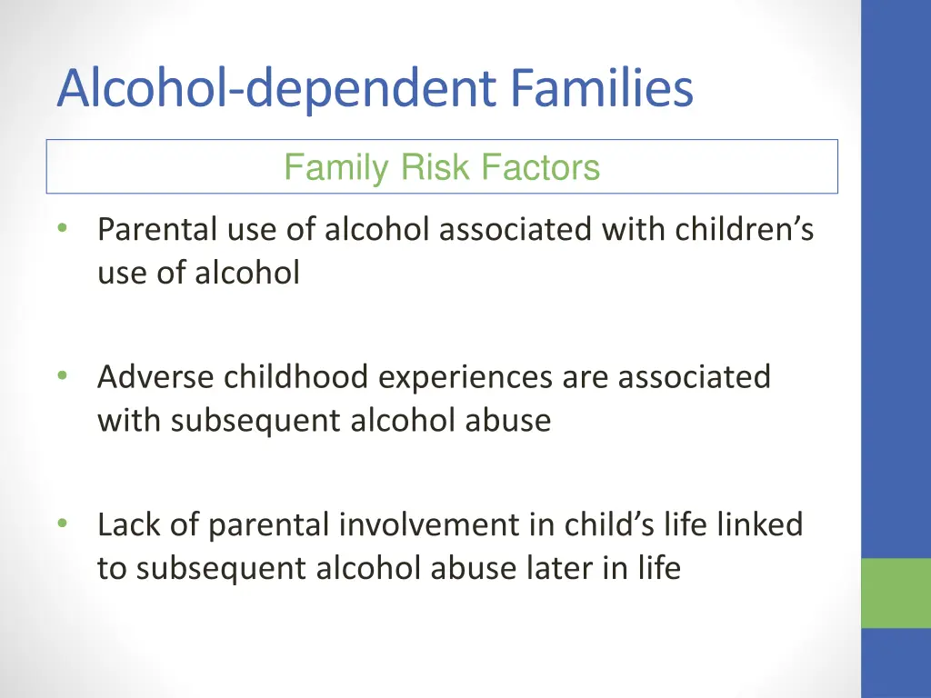 alcohol dependent families 1