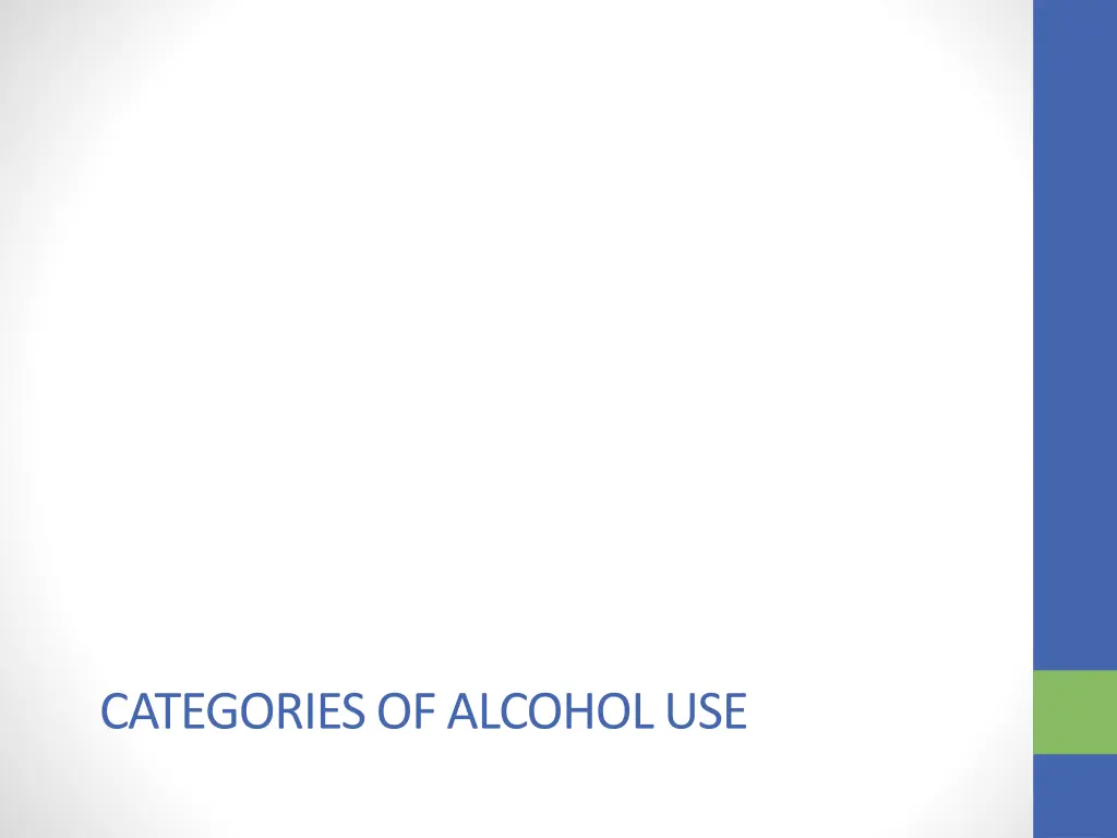 categories of alcohol use