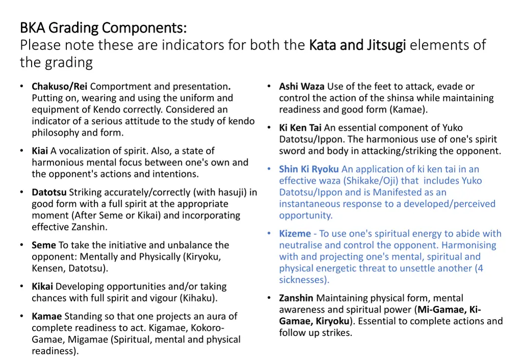 bka grading components bka grading components