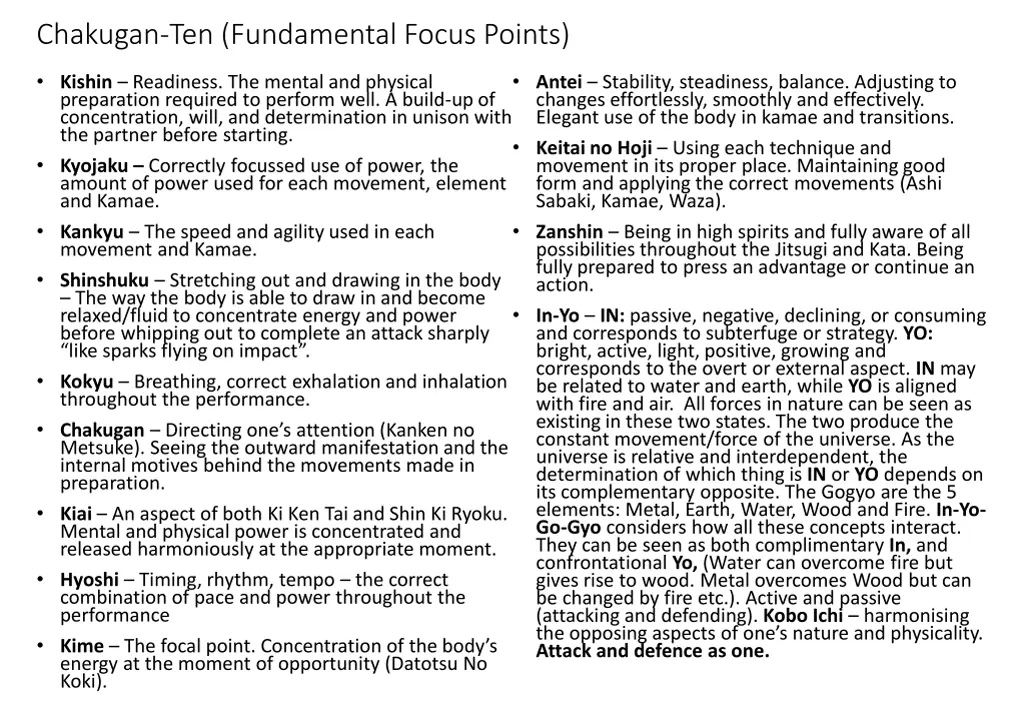 chakugan ten fundamental focus points