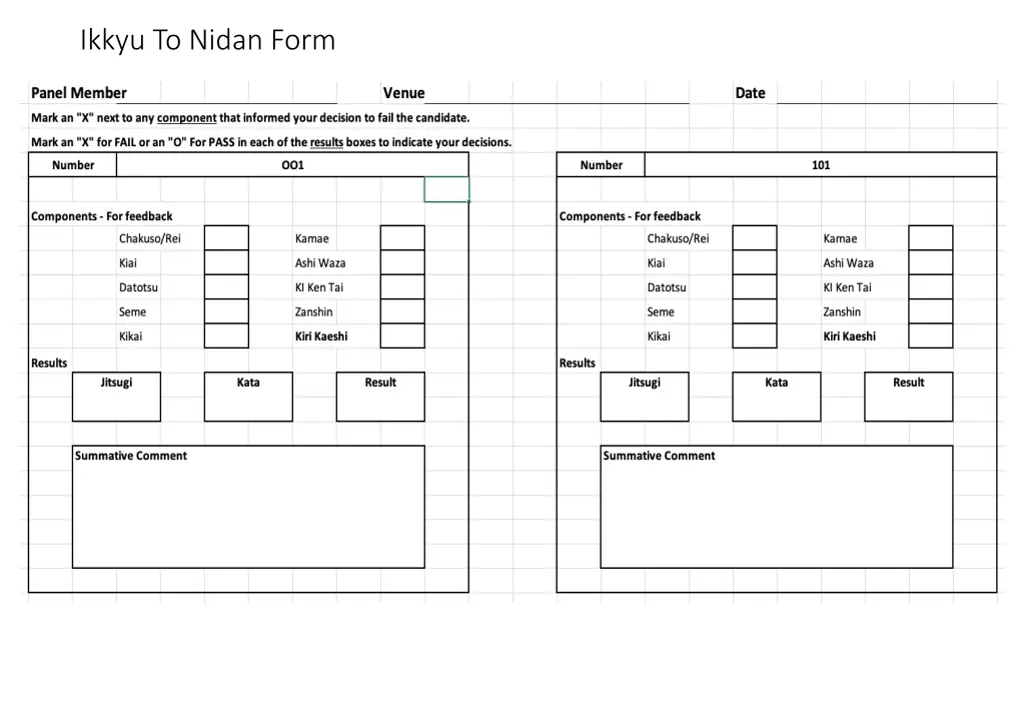 ikkyu to nidan form
