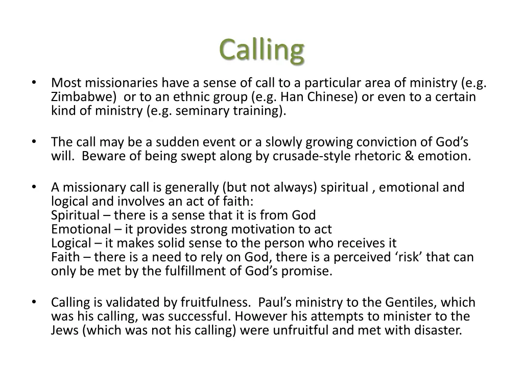 calling