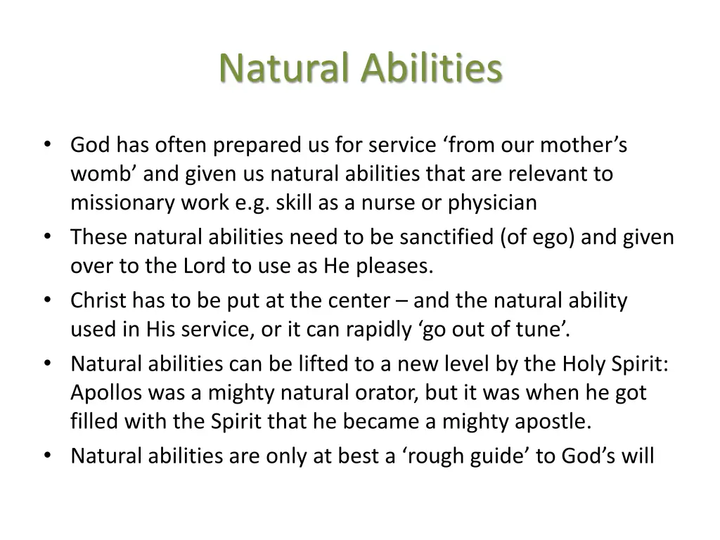 natural abilities