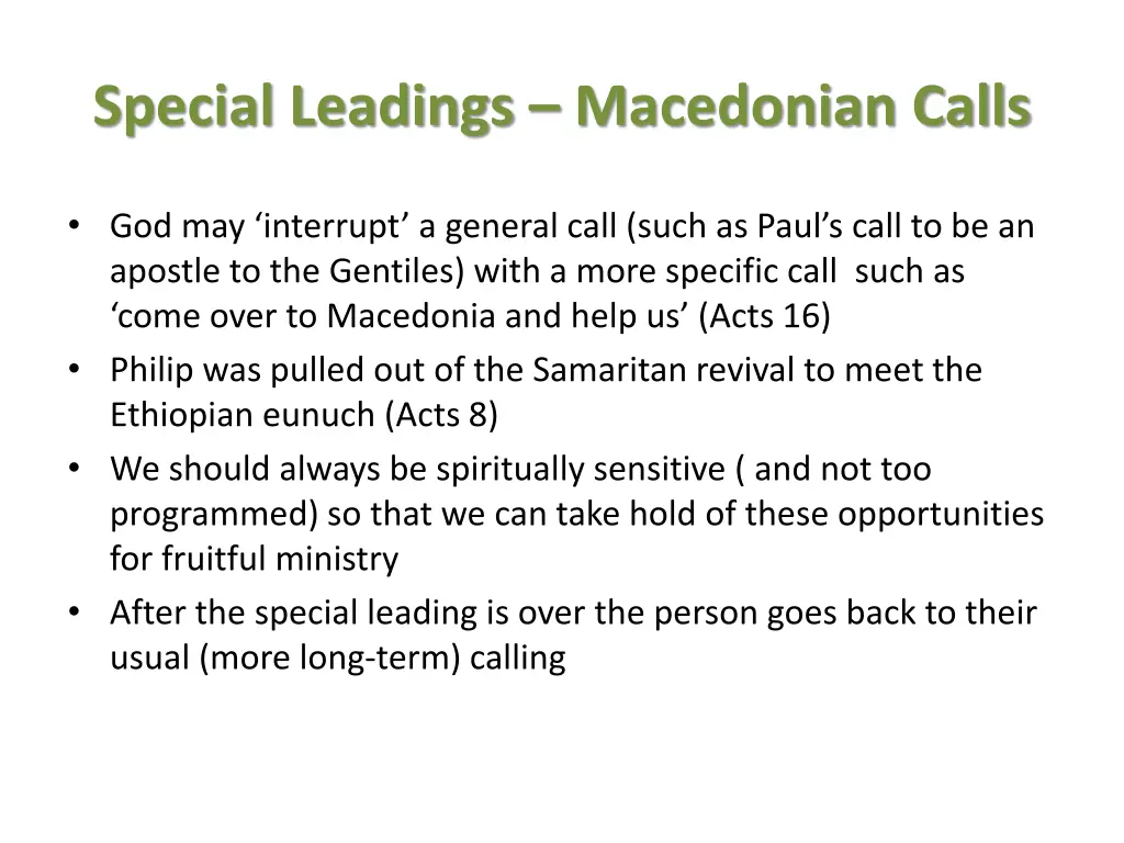 special leadings macedonian calls