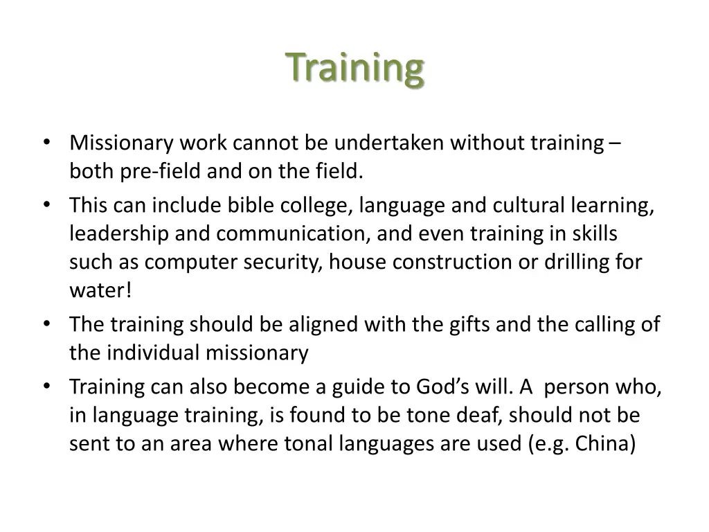 training