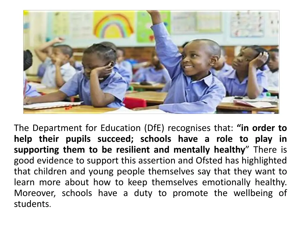 the department for education dfe recognises that