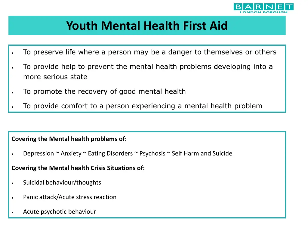 youth mental health first aid