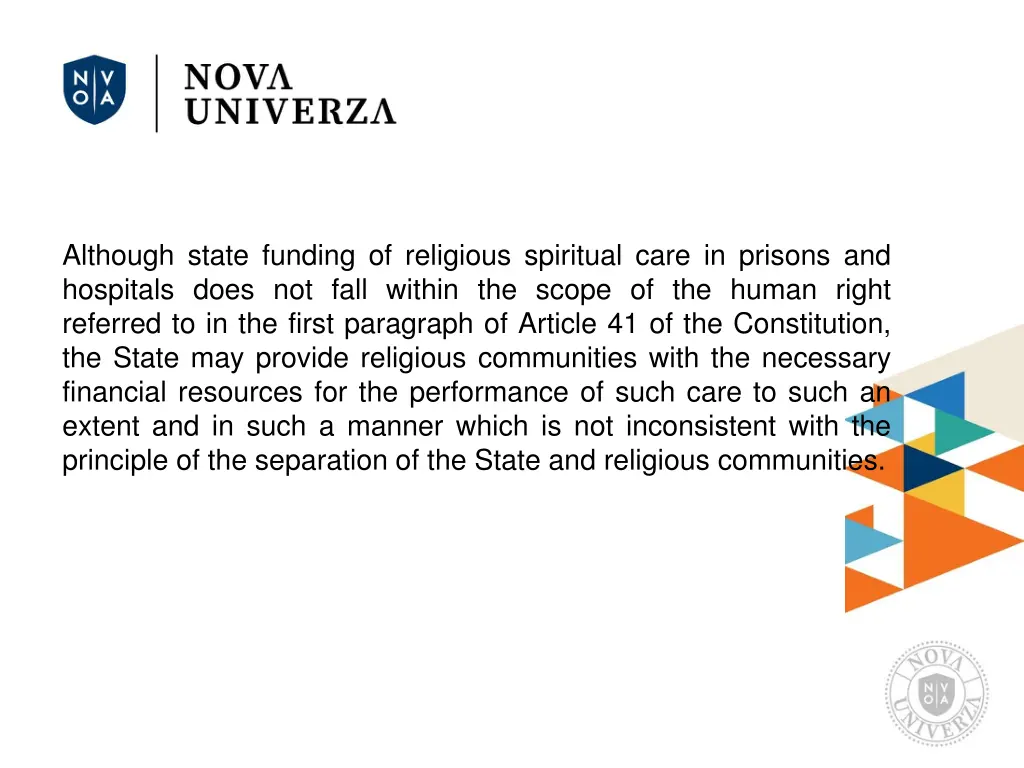 although state funding of religious spiritual