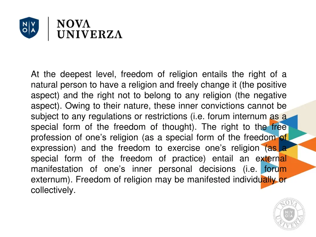 at the deepest level freedom of religion entails