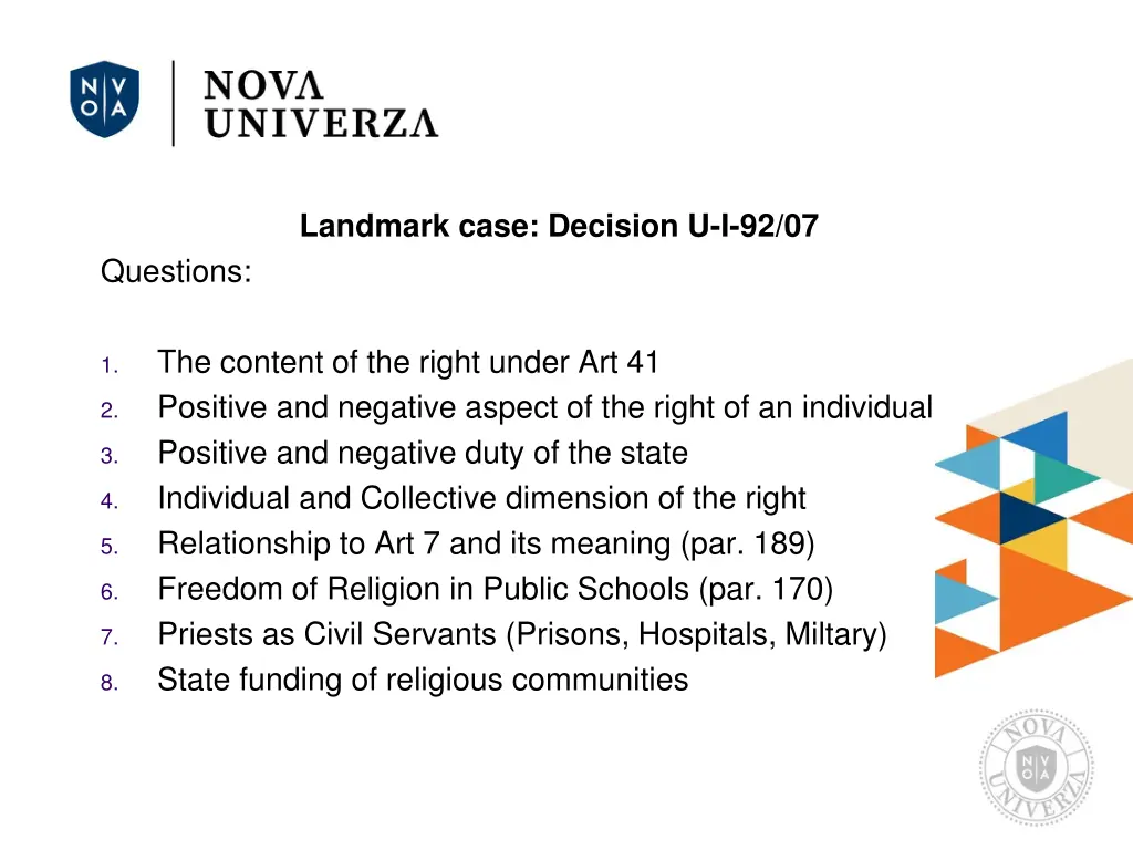 landmark case decision u i 92 07