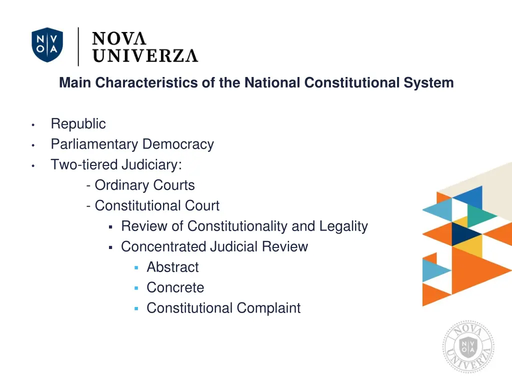main characteristics of the national