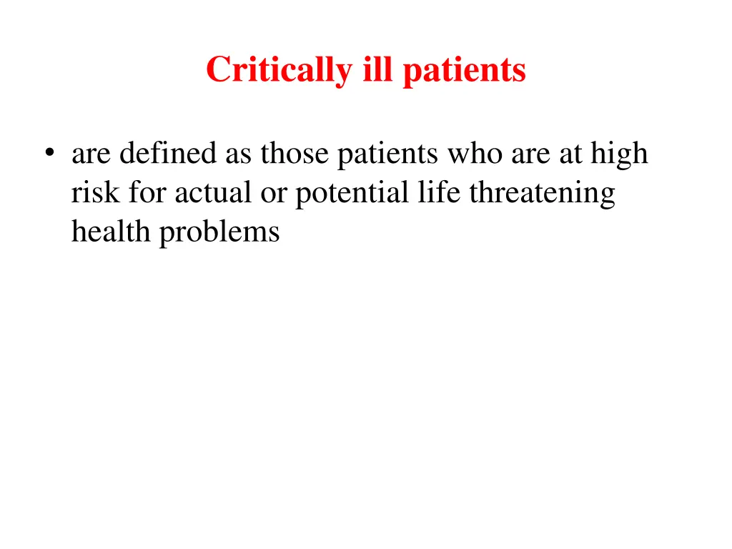 critically ill patients