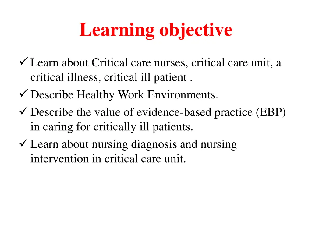 learning objective