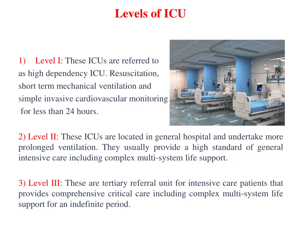 levels of icu