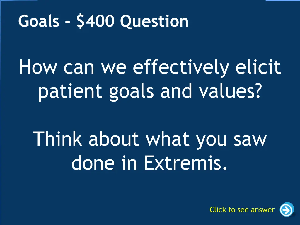 goals 400 question