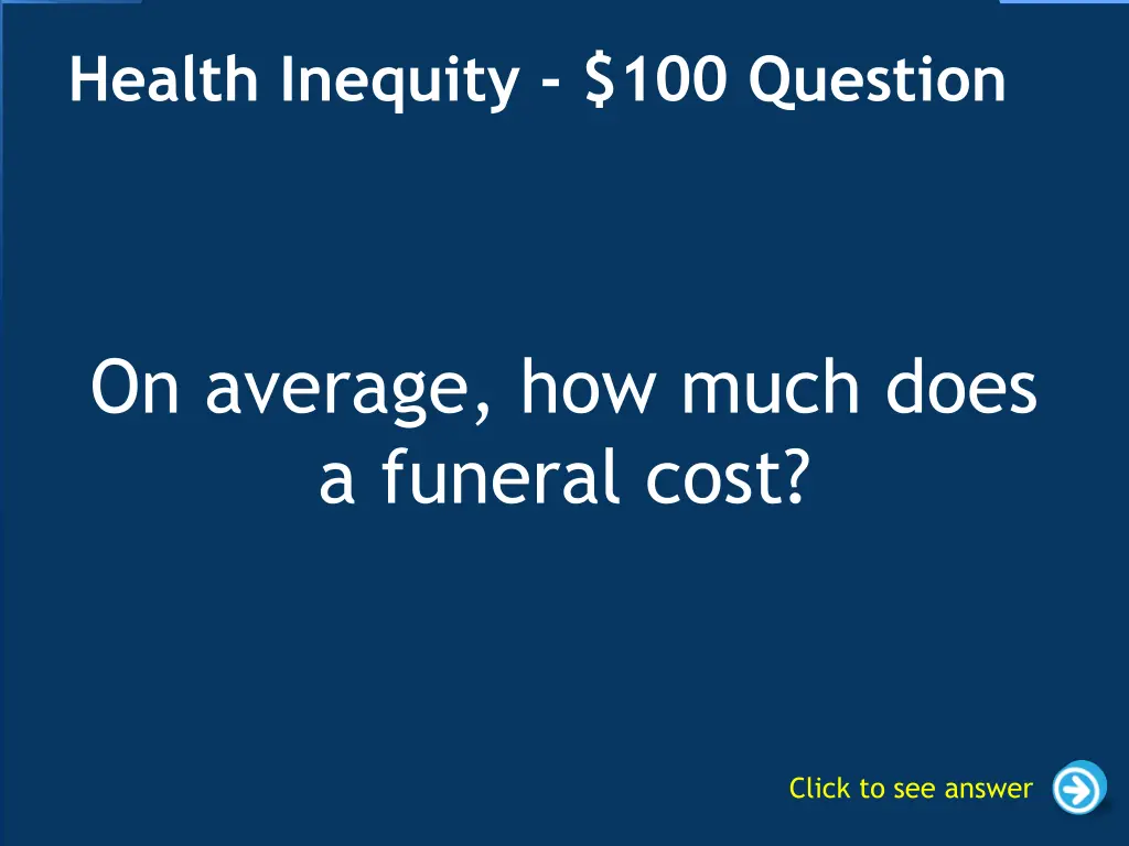 health inequity 100 question