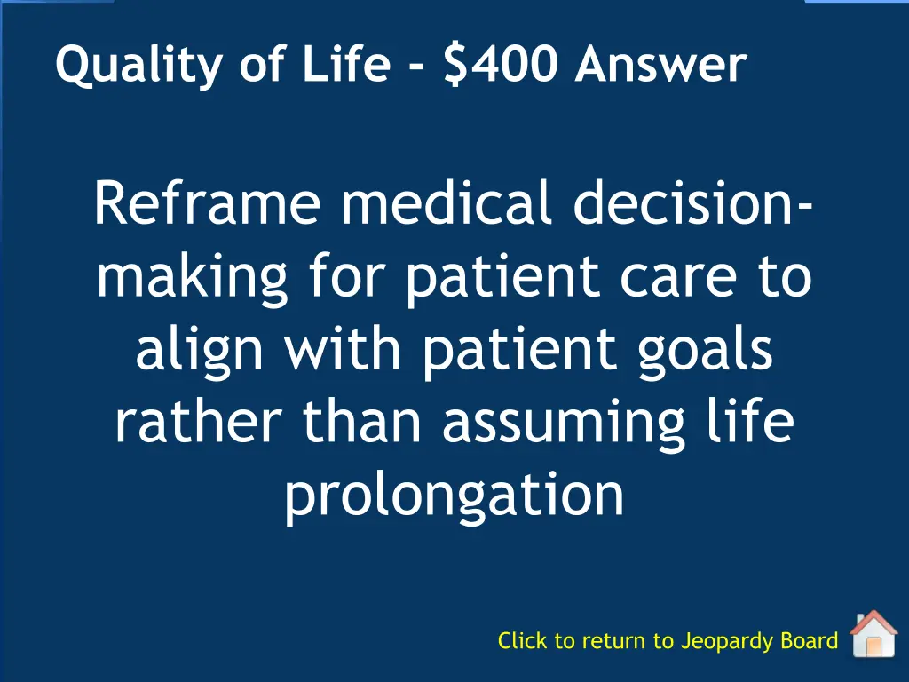 quality of life 400 answer