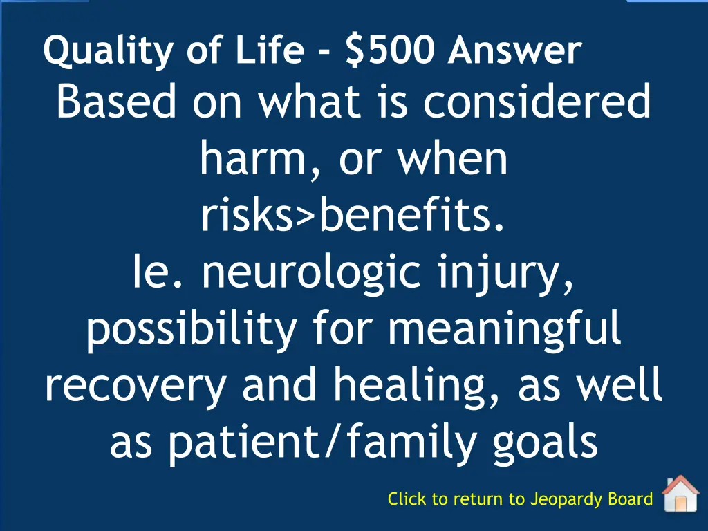 quality of life 500 answer