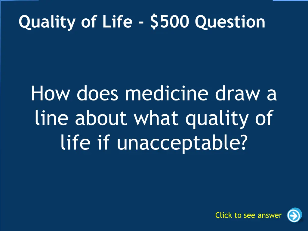 quality of life 500 question