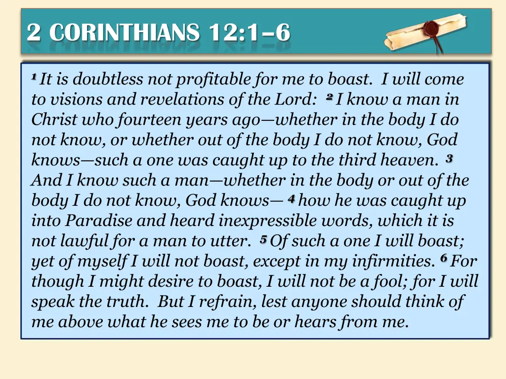 2 corinthians 12 1 6