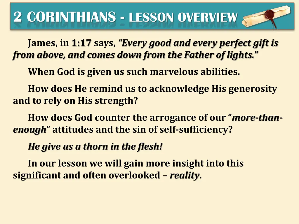 2 corinthians lesson overview 3