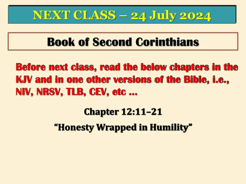 next class 24 july 2024