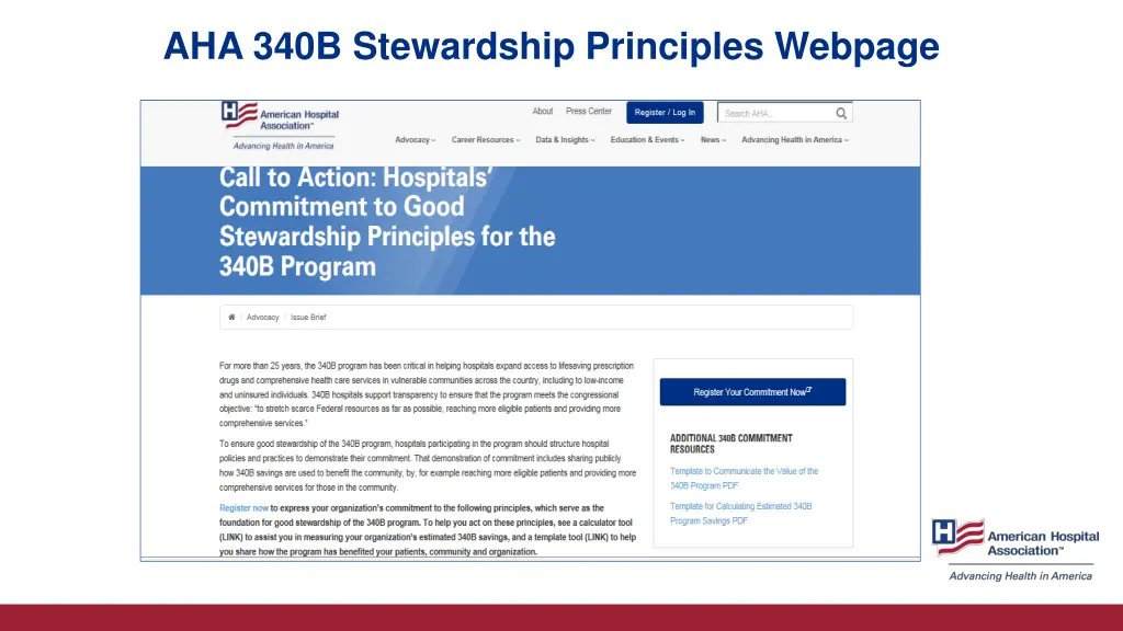 aha 340b stewardship principles webpage