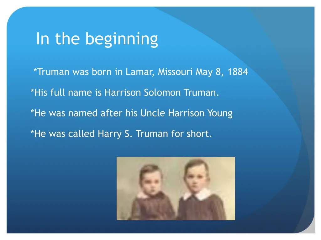 in the beginning