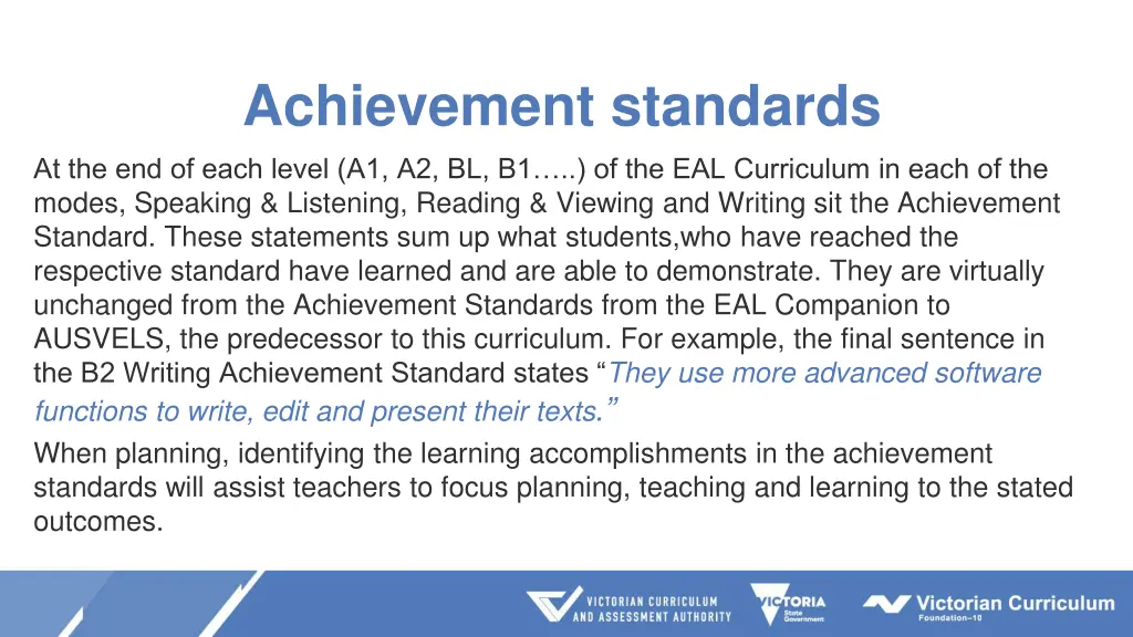 achievement standards