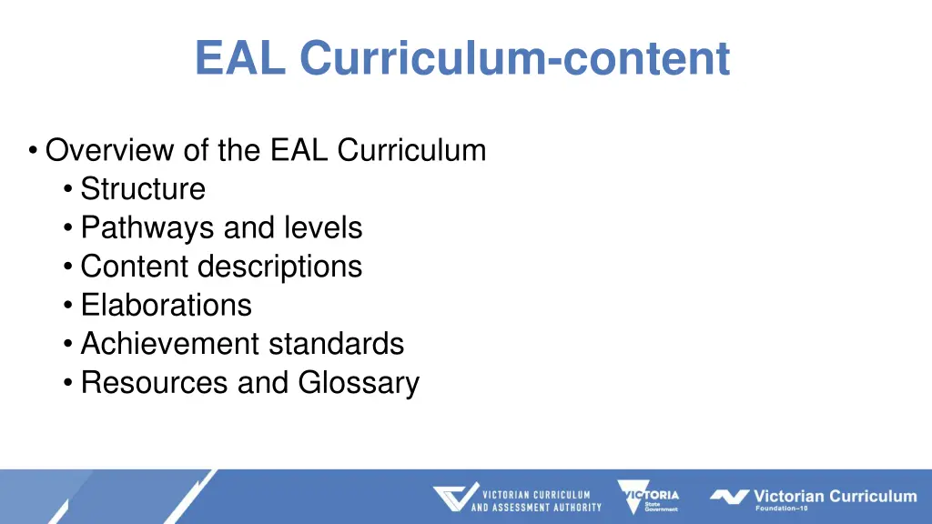 eal curriculum content