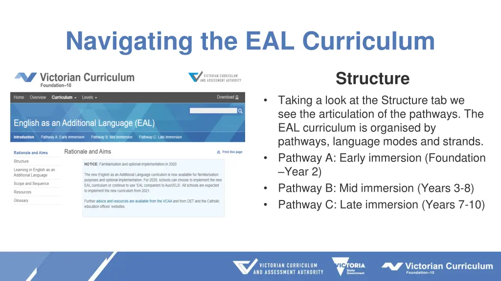 navigating the eal curriculum