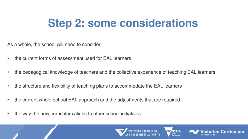 step 2 some considerations
