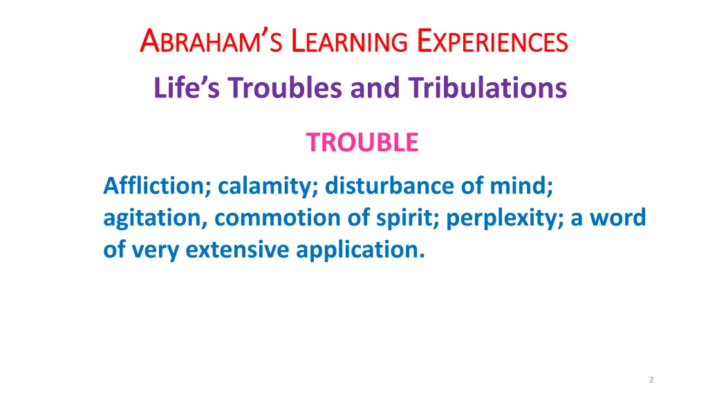 a a braham braham s s l l earning life s troubles