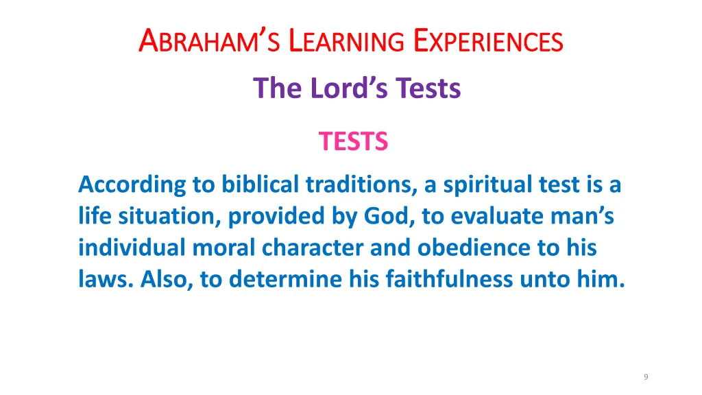 a a braham braham s s l l earning the lord s tests