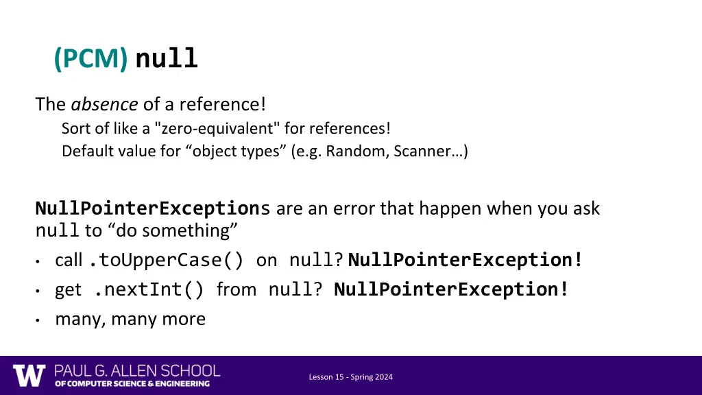 pcm null