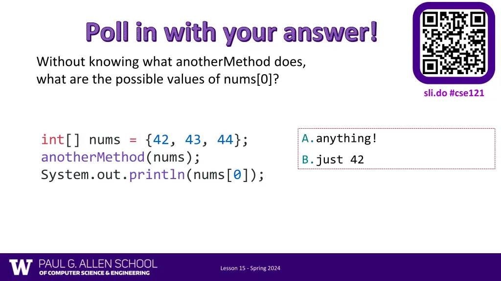 poll in with your answer 1