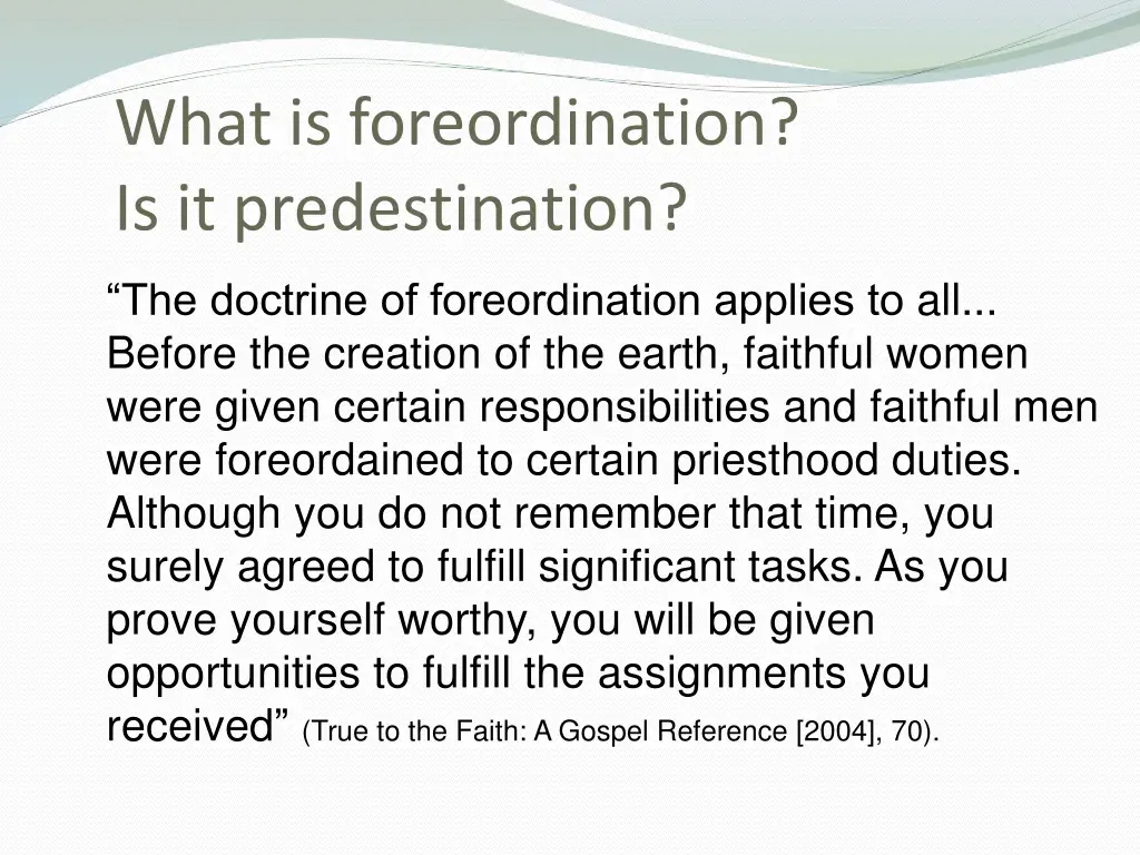 what is foreordination is it predestination