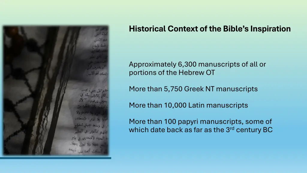 historical context of the bible s inspiration 1