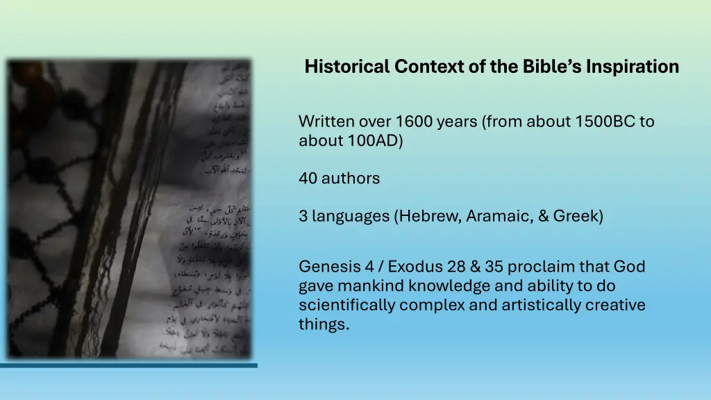 historical context of the bible s inspiration