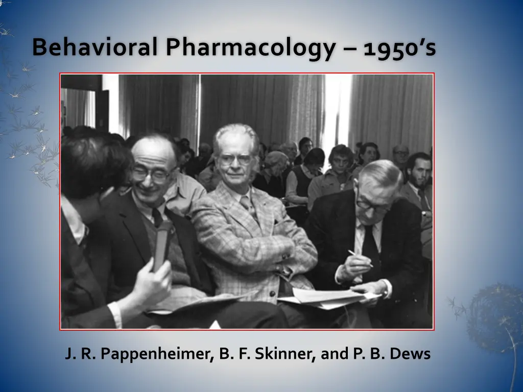 behavioral pharmacology 1950 s