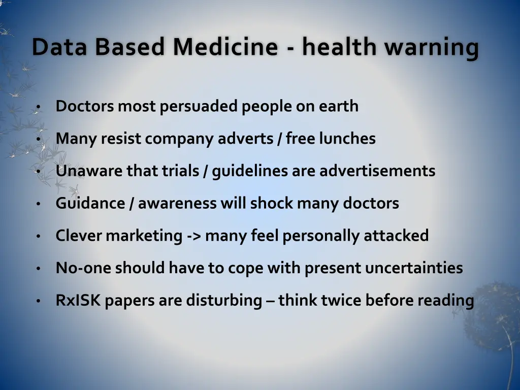 data based medicine health warning