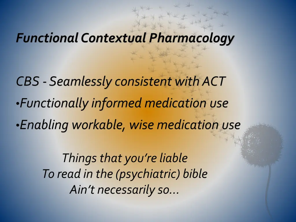 functional contextual pharmacology