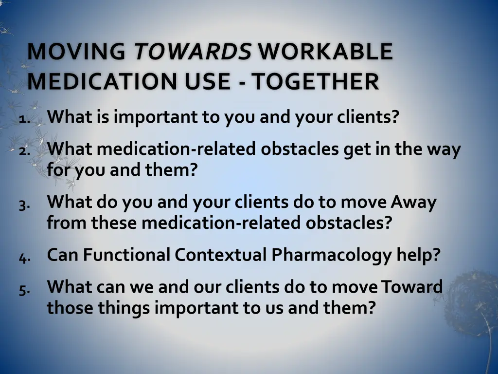 moving towards workable medication use together