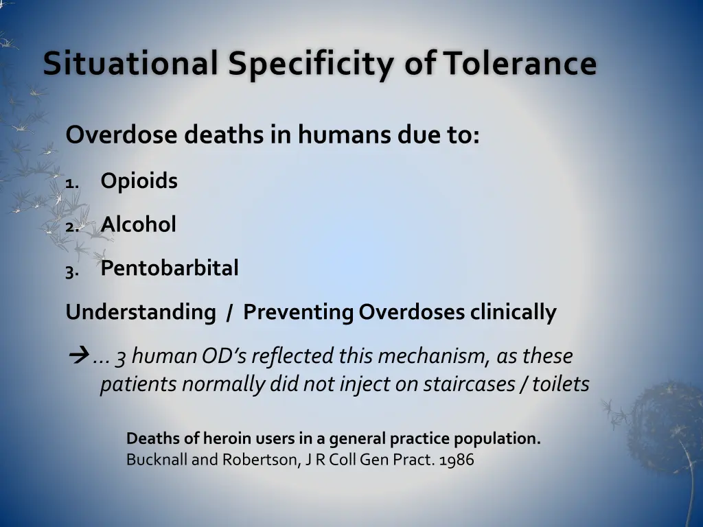 situational specificity of tolerance