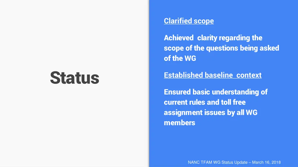 clarified scope