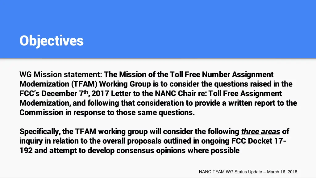 objectives