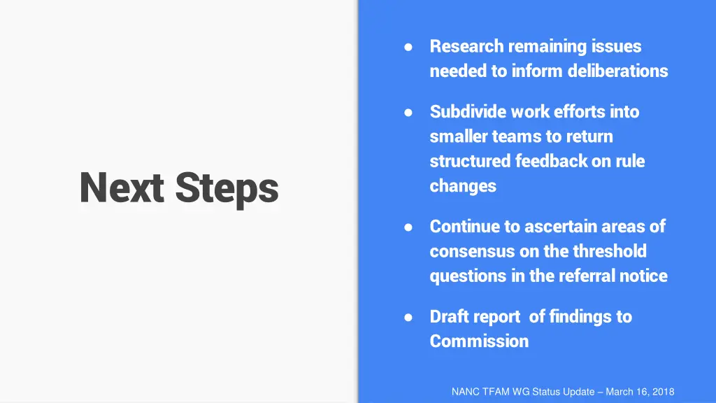 research remaining issues needed to inform