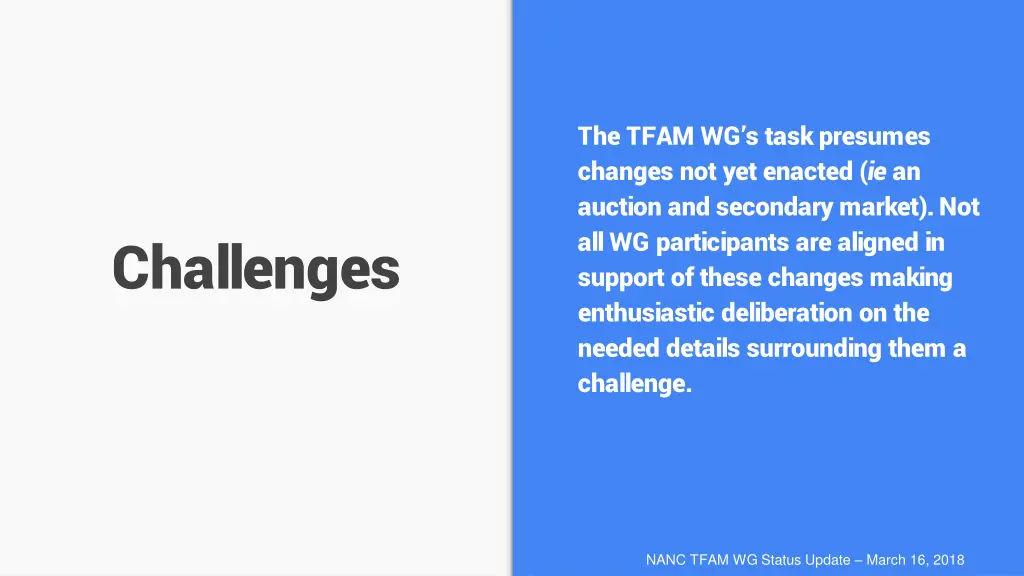 the tfam wg s task presumes changes